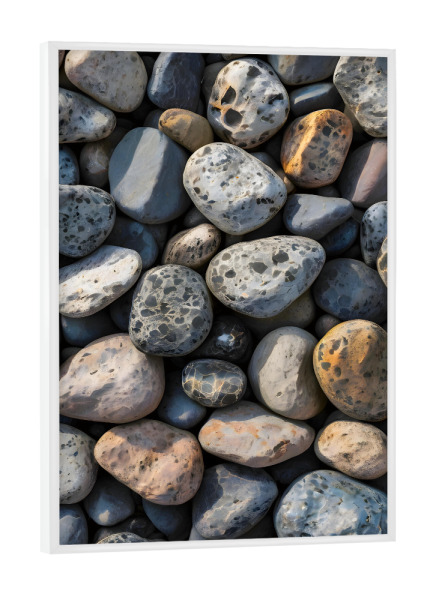 Poster mit weißem Rahmen "Kieselmosaik" artboxONE - Abstrakt