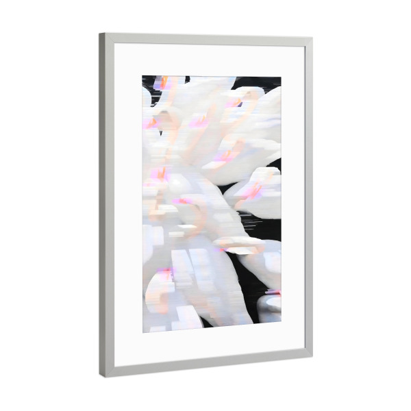 Poster mit Rahmen Silber "Entenpond -Dunst" artboxONE - Floral,Abstrakt - Enten,Wildtiere,Tiere,Haustiere,Natur,Dunst,Schwan
