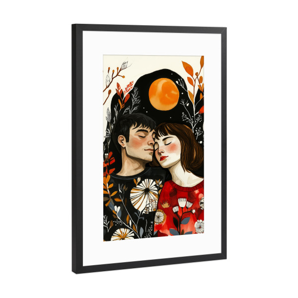 Poster mit Rahmen Schwarz (Metallic) "Liebe ist in der Luft a" artboxONE - Menschen,Liebe - Paar,Liebhaber,Mädchen,Junge,Mann,Frau,Liebe