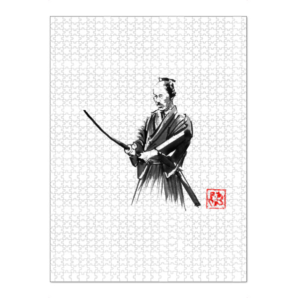 Puzzle Ravensburger "Samurai im Wald" artboxONE - Menschen,Schwarzweiß - Samurai,Sumie,Japan - Bild samurai