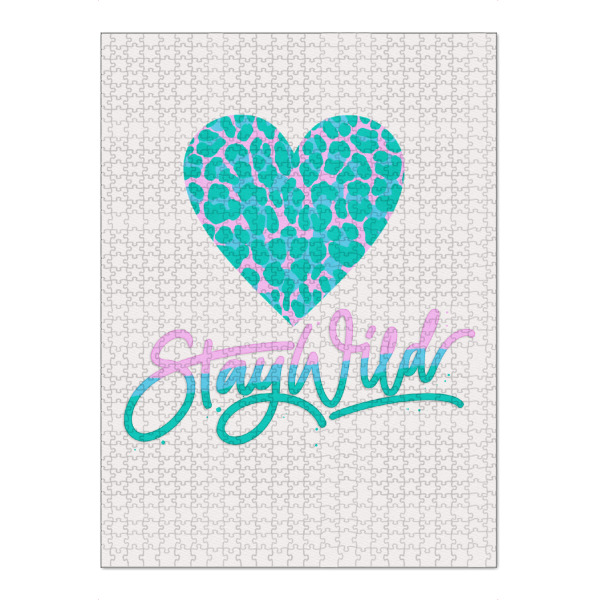 Puzzle Ravensburger "Stay Wild. Leo-Muster in Pink" artboxONE - Typografie,Tiere