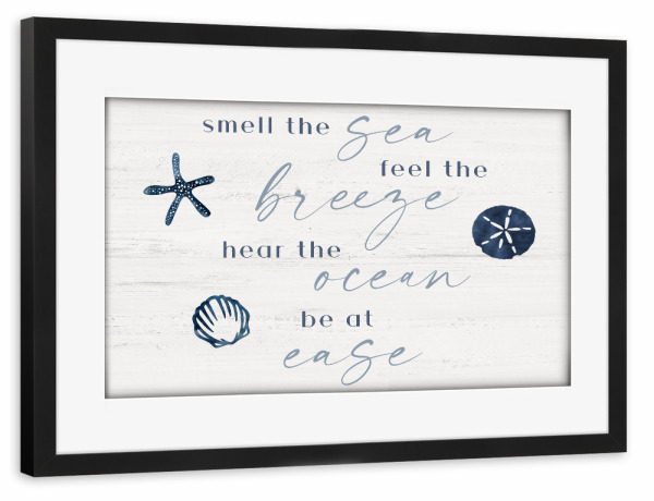 Poster mit Rahmen schwarz "Typografie am Meer" artboxONE - Typografie,Reise / Strand und Meer - Meer,Brise,Ozean,Leichtigkeit