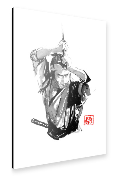 Alu-Dibond "Samurai im Garten" 75x50 cm artboxONE