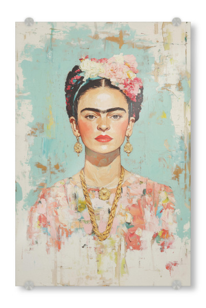 Acrylglasbild "Frida Kahlo Abstrakt Pastel" artboxONE - Floral,Abstrakt,Menschen