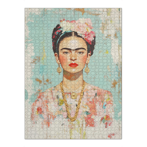 Puzzle Ravensburger "Frida Kahlo Abstrakt Pastel" artboxONE - Floral,Abstrakt,Menschen