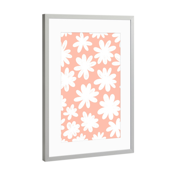 Poster mit Rahmen Silber "Gänseblümchen rosé" artboxONE - Natur,Floral,Für Mama