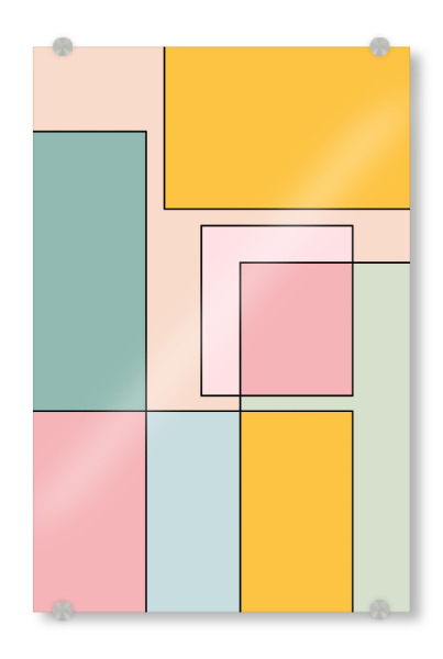 Acrylglasbild "Brick Pastel Yellow" artboxONE - Abstrakt,Geometrie