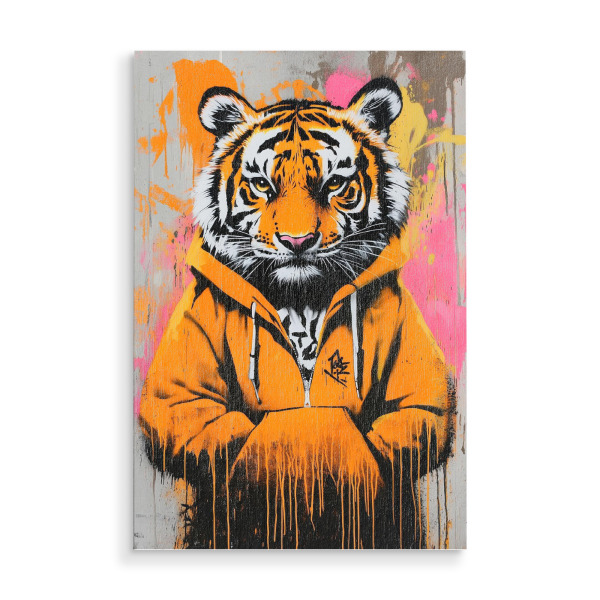 Holzbild "Tiger Grafitti" artboxONE - Tiere,Streetart - Tiger,Grafitti,Banksy,Modern,Streetart,Bestseller,Urban,Morph