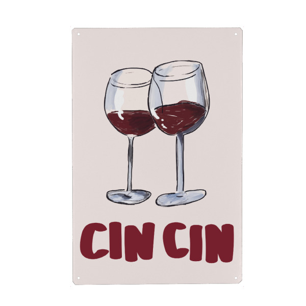 Holzbild "Cin cin" artboxONE - Essen & Trinken / Alkohol - Wein,Rotwein,Weinglas,Weingläser,Cin,Alkohol,Prost
