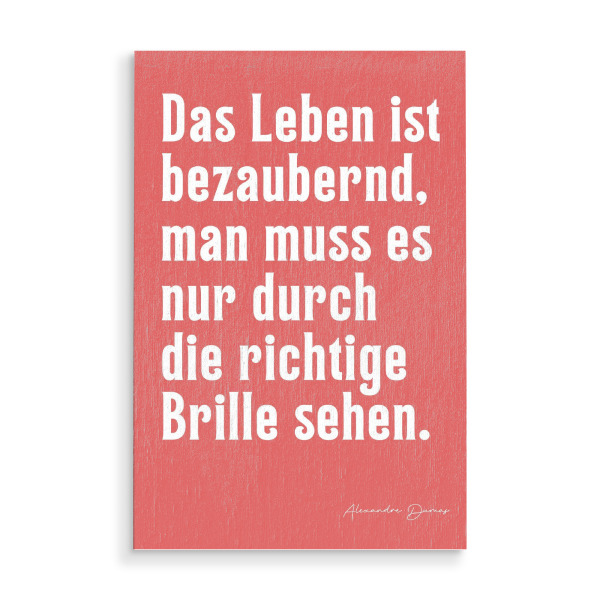 Holzbild "Das Leben ist bezaubernd" artboxONE - Typografie