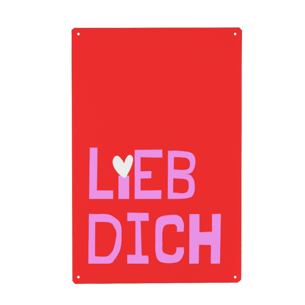 Holzbild "Lieb dich" artboxONE - Typografie,Liebe - Liebe,Libs,Love,Herz,Typo,Liebeserklärung,In love,Hochzeit,Verlobung,Beste freundin