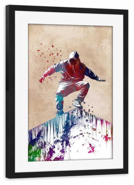 Poster mit Rahmen schwarz "Parkour Sport Art a" artboxONE - Sport,Sport / Motivation - Parkour,Stadt,Springer,Sport