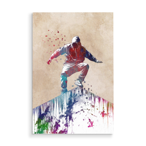 Holzbild "Parkour Sport Art a" artboxONE - Sport,Sport / Motivation - Parkour,Stadt,Springer,Sport