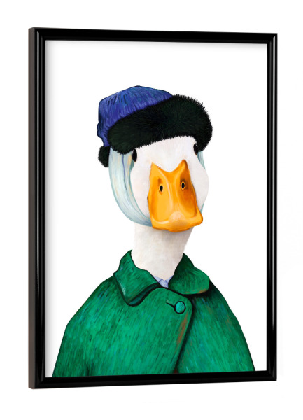 Poster mit schwarzem Rahmen "Enten van Gogh" artboxONE - Tiere,Comic,Für Mama,Für Papa,Lustig