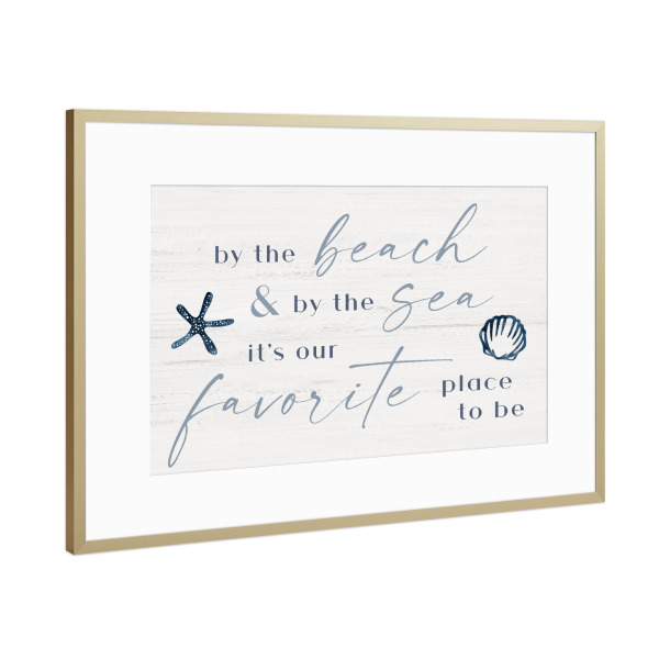 Poster mit Rahmen Gold "Durch die See Typografie" artboxONE - Typografie,Reise / Strand und Meer - Strand,Meer,Reise,Typo,Typografie