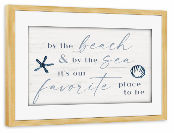 Poster mit Rahmen kiefer "Durch die See Typografie" artboxONE - Typografie,Reise / Strand und Meer - Strand,Meer,Reise,Typo,Typografie