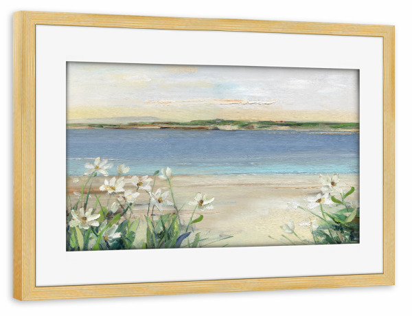 Poster mit Rahmen kiefer "Ruhige Bucht" artboxONE - Natur,Floral - Wasser,Bucht,Blumen