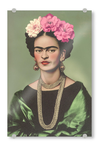 Acrylglasbild "Vintage Liebe mit Frida Kahlo" artboxONE - Floral,Menschen,Fashion