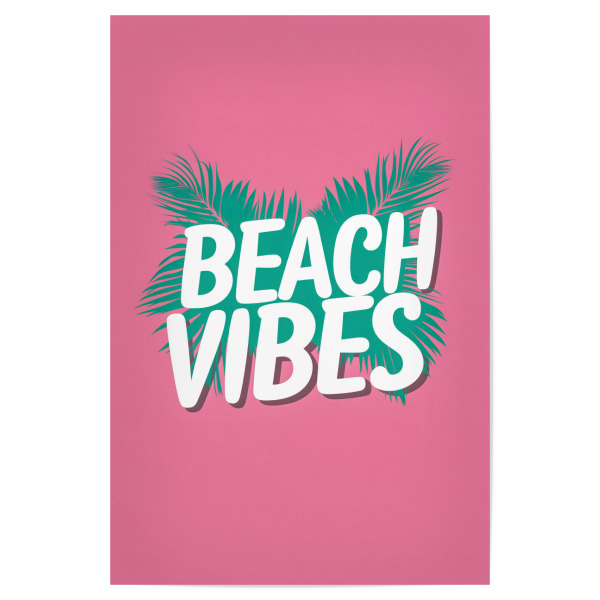 Poster "Beach Vibes love pink" artboxONE - Typografie,Natur,Reise / Strand und Meer