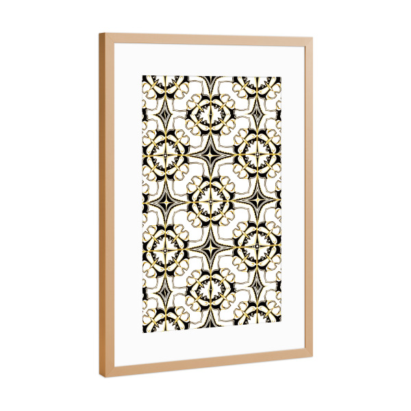 Poster mit Rahmen Kupfer "Vintage Luxe Fliesen" artboxONE - Abstrakt,Geometrie