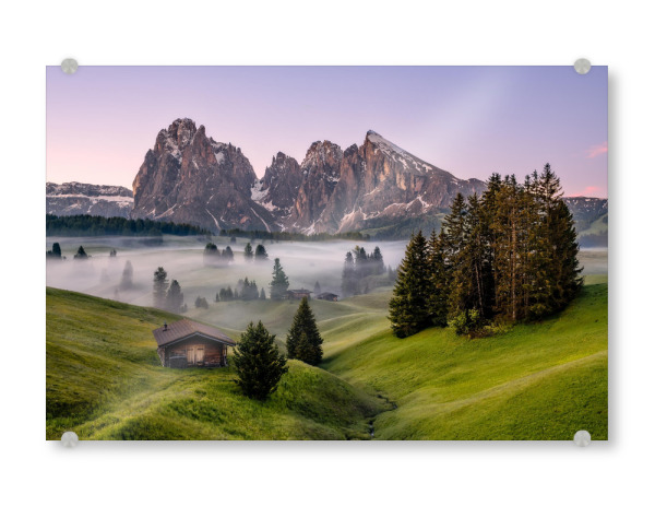 Acrylglasbild "Sonnenaufgang auf der Seiser Alm" artboxONE - Natur,Reise,Reise / Länder