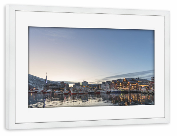 Poster mit Rahmen weiß "Tromsö Abendstimmung" artboxONE - Städte,Reise,Reise / Länder