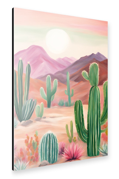 Alu-Dibond "Kakteenwüste" 30x20 cm artboxONE