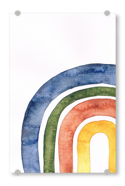 Acrylglasbild "Regenbogen in Wasserfarbe" artboxONE - Natur,Für Kinder
