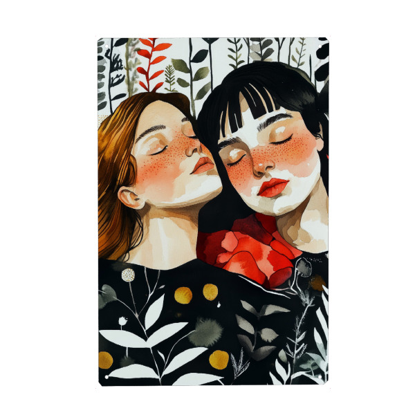 Metall Poster "Liebe ist in der Luft B" artboxONE - Menschen,Liebe - Liebe,Liebhaber,Frauen,Mädchen,Paar - Blechschild