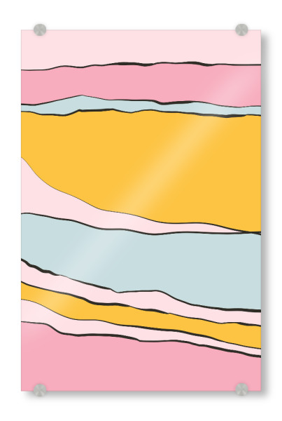 Acrylglasbild "Pastell Linien" artboxONE - Abstrakt,Geometrie