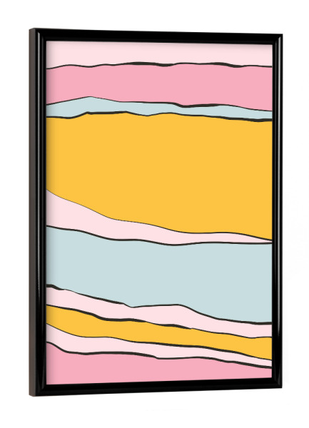 Poster mit schwarzem Rahmen "Pastell Linien" artboxONE - Abstrakt,Geometrie