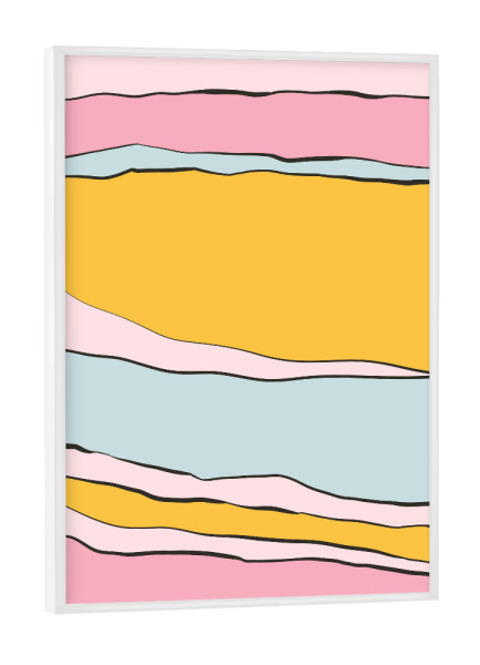 Poster mit weißem Rahmen "Pastell Linien" artboxONE - Abstrakt,Geometrie