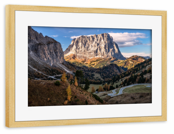 Poster mit Rahmen kiefer "Herbst in den Dolomiten" artboxONE - Natur,Reise,Reise / Länder