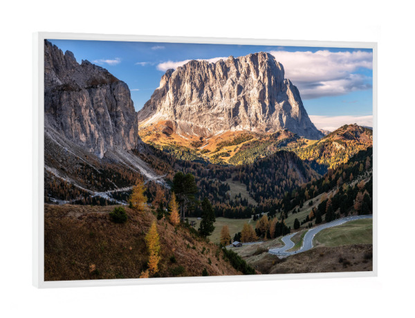 Poster mit weißem Rahmen "Herbst in den Dolomiten" artboxONE - Natur,Reise,Reise / Länder