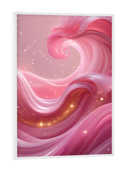 Poster mit weißem Rahmen "Zusammenfassung rosa Welle" artboxONE - Abstrakt - Pink,Zusammenfassung,Welle,Sternen,Shining