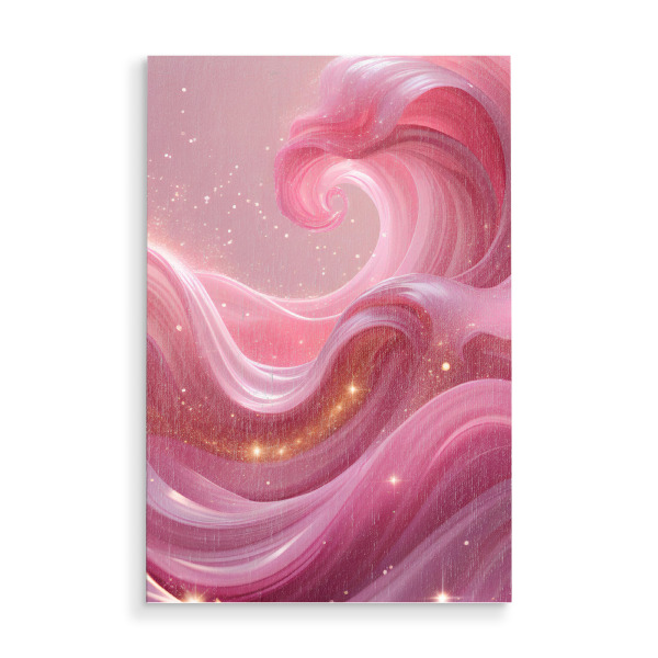 Holzbild "Zusammenfassung rosa Welle" artboxONE - Abstrakt - Pink,Zusammenfassung,Welle,Sternen,Shining