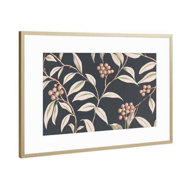 Poster mit Rahmen Gold "Botanische rote Beeren Chic" artboxONE - Natur,Floral