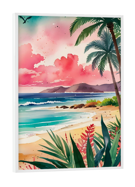 Poster mit weißem Rahmen "Sandige Zehen" artboxONE - Natur