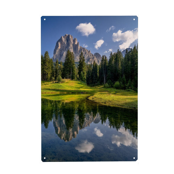 Metall Poster "Sommermorgen in den Dolomiten" artboxONE - Natur,Reise,Reise / Länder