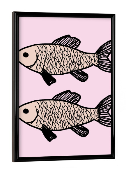 Poster mit schwarzem Rahmen "Two identical fish" artboxONE - Natur,Tiere