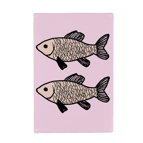 Metall Poster "Two identical fish" artboxONE - Natur,Tiere