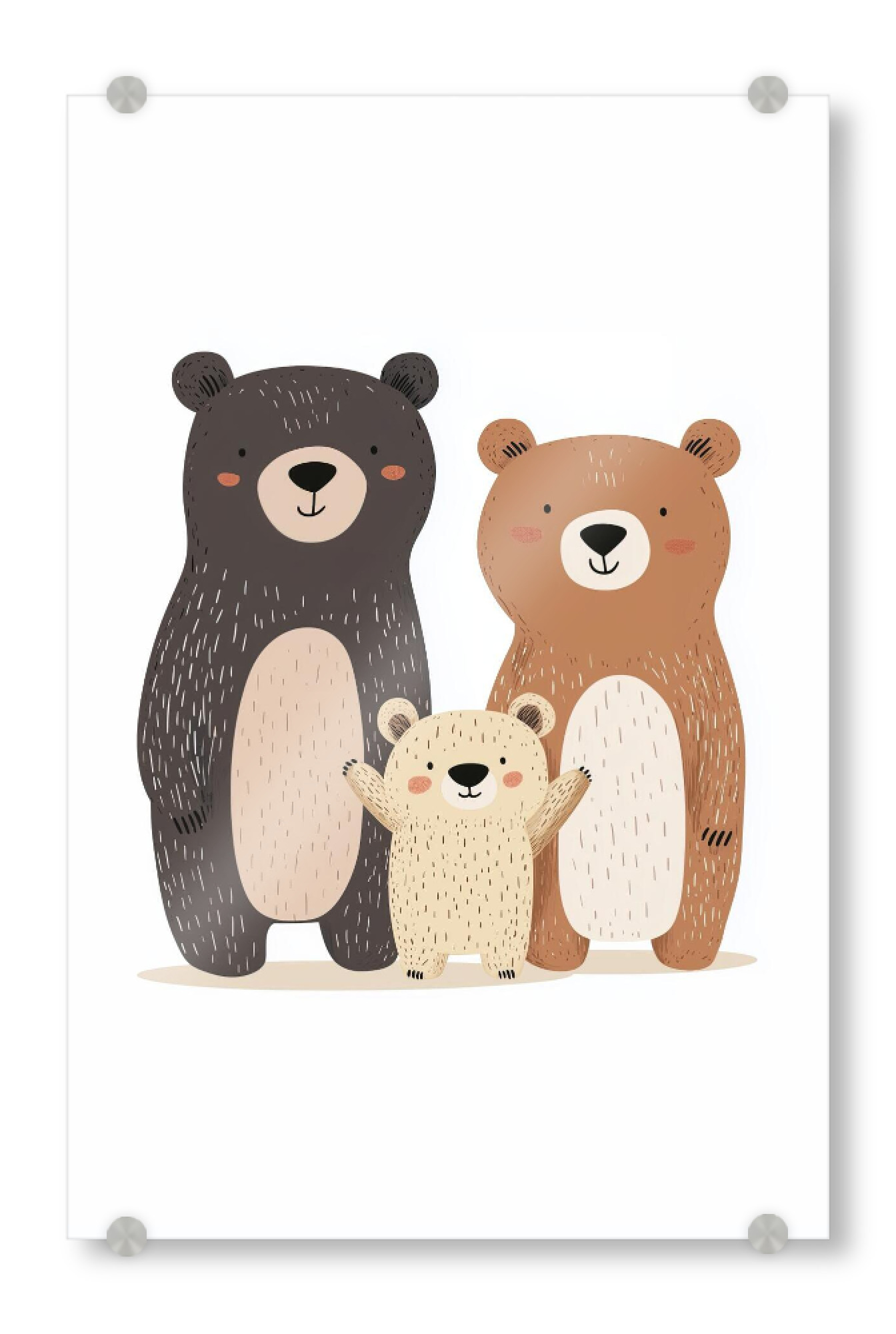 Acrylglasbild "Bärenfamilie" artboxONE - Für Kinder,Tiere,Comic - Kinder,Bären,Kinderzimmer,Baby,Geschenk,Bestseller,Süß,Niedlich,Familie,Patenkind