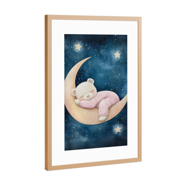 Poster mit Rahmen Kupfer "Teddy rosa" artboxONE - Für Kinder,Tiere