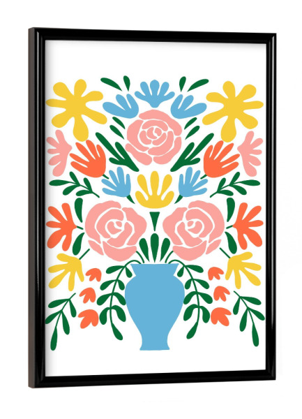 Poster mit schwarzem Rahmen "Naive Blumenstrauß" artboxONE - Floral