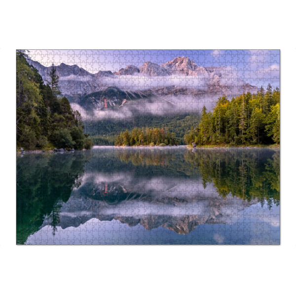 Puzzle Ravensburger "Sonnenaufgang am Eibsee in Bayern" artboxONE - Reise