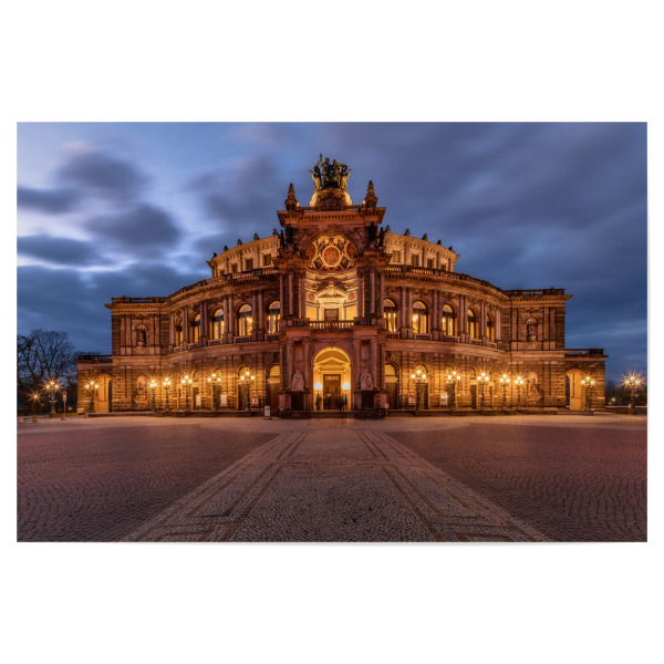 Poster 30x20 cm "Blaue Stunde Semperoper Dresden" artboxONE - Architektur,Reise / Länder