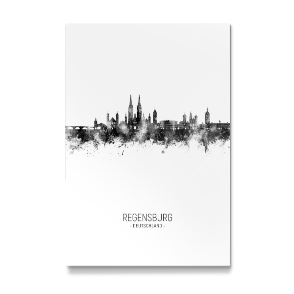 Galerie-Print "Regensburg Deutschland Skyline BW" 75x50 cm artboxONE