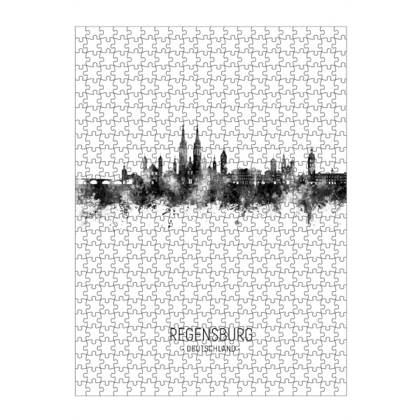 Puzzle Ravensburger "Regensburg Deutschland Skyline BW" artboxONE - Städte,Schwarzweiß