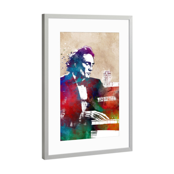 Poster mit Rahmen Silber "Pianisten Musikkunst a" artboxONE - Musik - Klavier,Pianist,Komponist,Musiker,Musik
