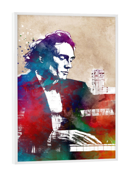 Poster mit weißem Rahmen "Pianisten Musikkunst a" artboxONE - Musik - Klavier,Pianist,Komponist,Musiker,Musik